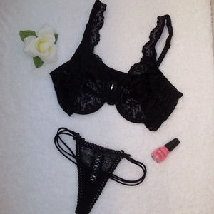 NWT Smart and Sexy Black Lace Underwire Bra 36C